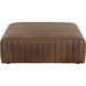 Lewin 17 inch Lucia Tobacco Leather Ottoman